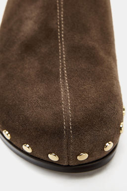 LEATHER CLOGS WITH STUDS - Zara фото 5