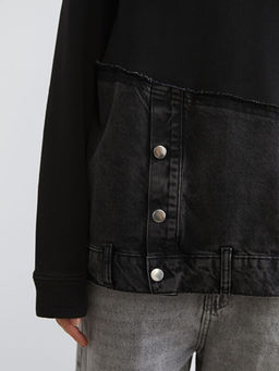 Bisiklet Yaka Oversize Kad?n Sweatshirt