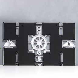 Фоторамка-коллаж на 10 фото 10×15 см «Якорь и штурвал», пластик, мультирамка, белая, 41×68 см