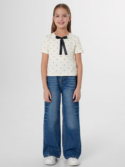 Джинсы для девочек синие wide leg - Mark formelle фото 4