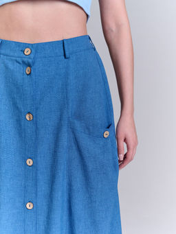 Льняная юбка с резинками по бокам лен с вискозой