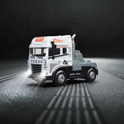 Машина "Тягач с прицепом и прожекторами на манипуляторе" (свет, звук) в коробке