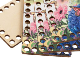 Заготовка для декорирования Love2art ДВ-03 Набор донышек для вязания Глянцевый фанера 12 х 7 х 0.4 см 4 шт 04 Бабочки  фото 5