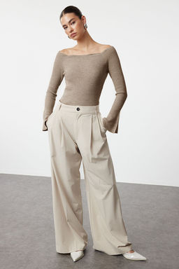 Siyah Carmen Yaka Triko Kazak TWOAW22KZ2218 - Trendyolmilla фото 16