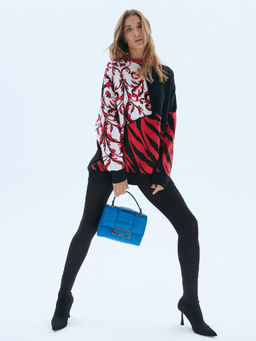 Джемпер женский ZZ-07011 black/red/white