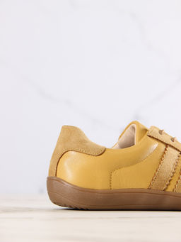 Босоногие кеды 184.natabr.Светло-желтая замша+кэмл