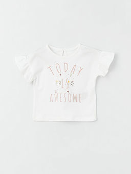 Bisiklet Yaka Bask?l? Pamuklu K?z Bebek Bluz ve Tayt 2li Tak?m - Waikiki фото 2