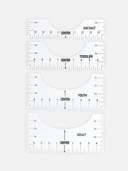 Набор линеек для раскроя горловины, 4 шт., 25.4×6.35/8.9/11.5/12.7 см