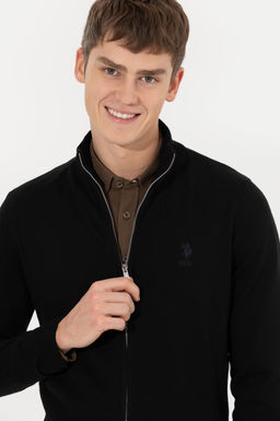 Мужской черный базовый трикотажный кардиган Неожиданная скидка в корзине - U.s. polo assn фото 2