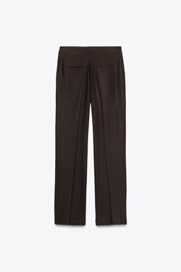 STRAIGHT-LEG LINEN BLEND TROUSERS - Zara фото 6
