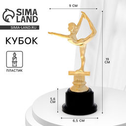 Кубок, наградная фигура «Гимнастика», подставка пластик черная, 19×9×6.5 см