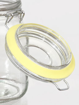 Банка для сыпучих «Радуга», 900 мл, 12×11×15 см, стекло, с бугельным замком, МИКС