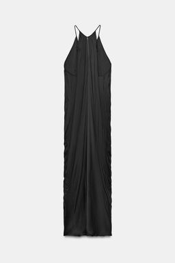 VESTIDO DRAPEADO SATINADO ZW COLLECTION / Negro - Zara фото 8
