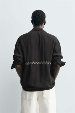 GEOMETRIC EMBROIDERY FLOWING SHIRT - Zara фото 3