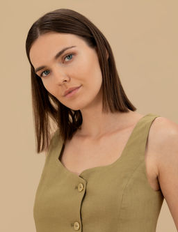 Ye_il Crop Top Bluz