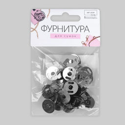 Цена за 2 шт. Кнопки магнитные, d = 14 мм, 10 шт, цвет чёрный - Арт узор фото 3