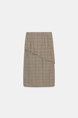 ZW COLLECTION CHECK RUFFLED SKIRT - Zara фото 7