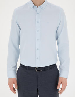 Рубашка Pierre Cardin Oxford Slim Fit светло-голубая