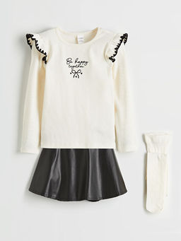 Nak??l? F?rf?r Detayl? K?z ?ocuk 3l? Tak?m