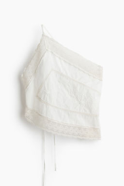 Top de un hombro con ribetes de encaje - H&m фото 2