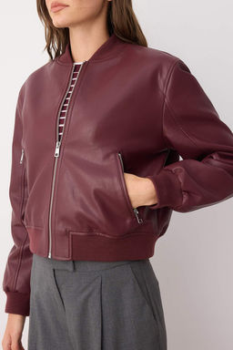 Siyah Regular Kal?p Suni Deri Bomber Ince Ceket Mont TWOAW26MO00084 - Trendyolmilla фото 6