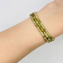 Бусины для украшений из Гроссуляра "зеленый гранат" 39 см