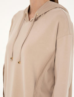 Bej Oversize Kap__onlu Modal Kuma_ Sweatshirt - Pierre cardin фото 7