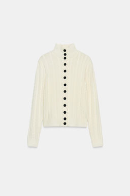 CABLE-KNIT CARDIGAN - Zara фото 12