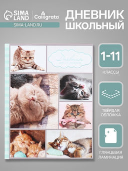 Цена за 2 шт. Дневник универсальный для 1-11 классов, «Котята», твердая обложка 7БЦ, глянцевая ламинация, 40 листов