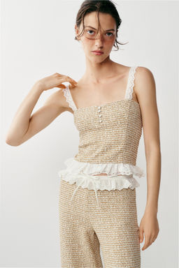 TOP ESTRUCTURA COMBINADO / Crudo / Marr?n - Zara фото 2