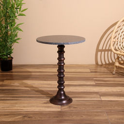 Стол кофейный, 41×41×57 см, алюминий, мрамор