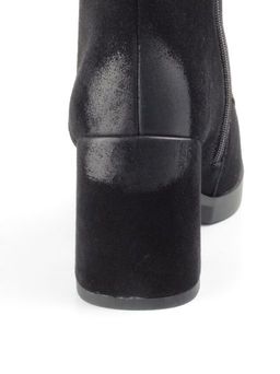 04-R180-1 BLACK Ботинки зимние женские (натуральная замша, натуральный мех) - Фабричный китай фото 13