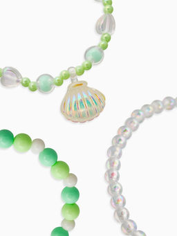 Цена за 2 шт. Браслеты детские «Выбражулька. Жемчужина желаний», набор 3 шт. зеленый