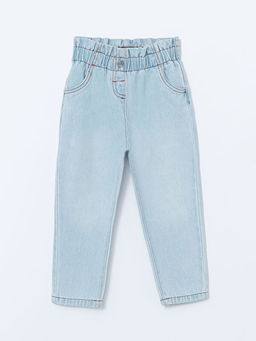 Beli Lastikli K?z ?ocuk Jean Pantolon