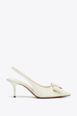 FAUX PATENT SLINGBACK HEELS WITH BOW - Zara фото 2