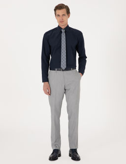 Lacivert Regular Fit Uzun Kollu Basic G_mlek