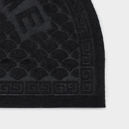 Коврик придверный Доляна «Спираль», полукруглый, влаговпитывающий, без окантовки, 38×58 см, цвет МИКС