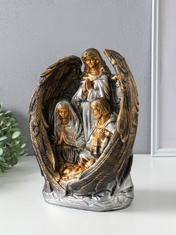 Фигура "Ангел хранитель" бронза с золотом 30х23х14 см