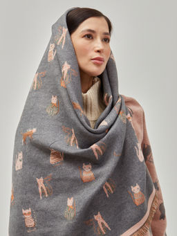 В составе шерсть ! теплый двусторонний палантин