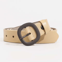 Ремень женский, ширина 2.5 см, винт, пряжка металл, цвет бежевый