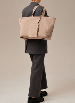 Замшевая сумка шоппер Texas DBR 31390 ваниль  фото 8