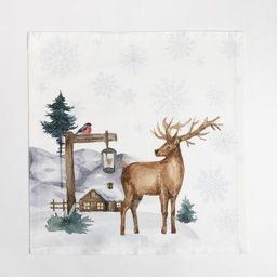 Набор новогодний «Этель» Forest animals: скатерть 150×110±2 см с ГМВО, салфетки 40×40 см, 4 шт.