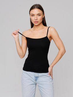 Женская майка на бретелях Lingeamo черная ЛТ-07 (7)  фото 4