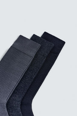 PACK OF 3 RIBBED SOCKS