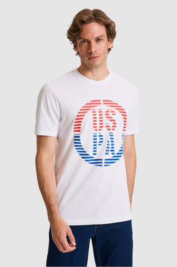 Erkek Regular Fit Bisiklet Yaka Beyaz Ti__rt