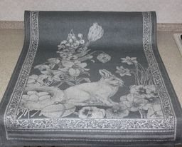 Полотенце жаккардовое Премиум Пасхальный кролик-серый 50*70 см. - Лен поволжья фото 2