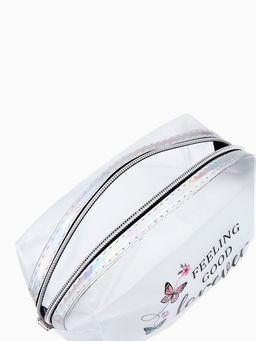 Косметичка на молнии для бассейна, матовая, с надписями, разноцветная