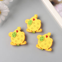 Декор для творчества дерево фетр Прищепка. Курочка с яйцом, набор 3 шт., 1.8?3.8?4.8 см, МИКС