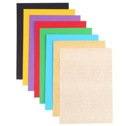 Цветной картон с блёстками, А4, 8 листов, 8 цветов, немелованный, двусторонний, в папке, 250 г/м², «Маша и медведь»