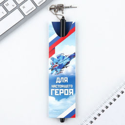 Цена за 2 шт. Ручка шариковая, синяя паста 0.5 мм с подвеской автомат пластик Для настоящего героя - Artfox фото 6